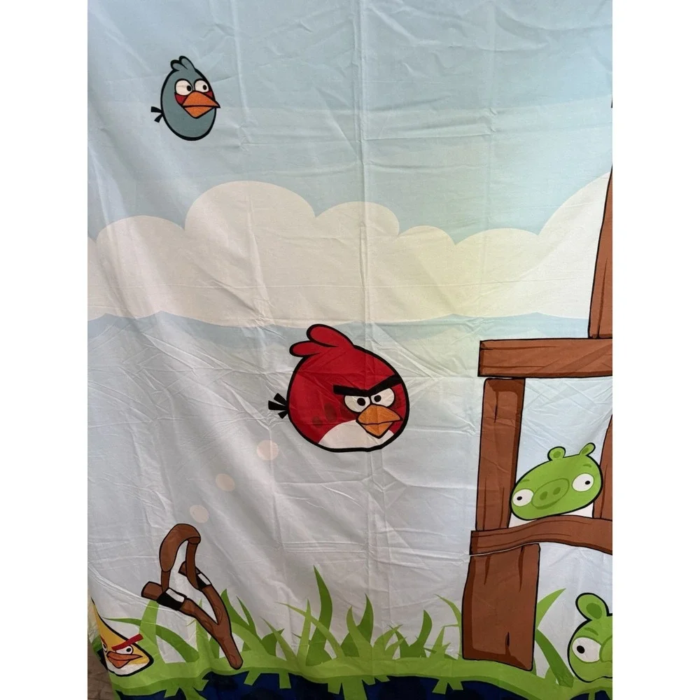 Angry Birds Movie Cartoon Children's Shower Curtain Kids 72x72 100% Polyester